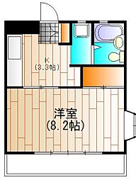 カーサみやび 1Kの間取図画像
