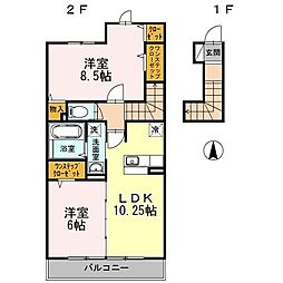 日吉グリーンヒルズ2 2LDKの間取図画像