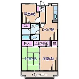 ピボアンヌ北寺尾A棟 3DKの間取図画像