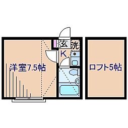 ネオステージ大倉山B 1Kの間取図画像