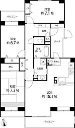 T`sgarden西寺尾B 3LDKの間取図画像