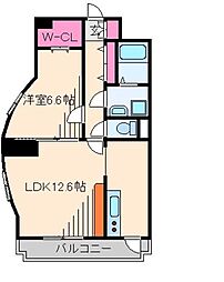 セゾンマノワール 1LDKの間取図画像