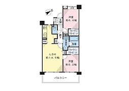 クリオ多摩川緑地壱番館 2LDKの間取図画像