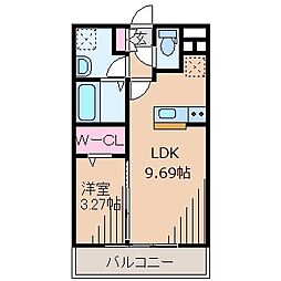 アイリスコート七右衛門 1LDKの間取図画像