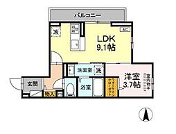 D Paina松見町 1LDKの間取図画像