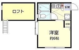 クレシェンドM 1Kの間取図画像
