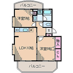 フェニーチェ日吉弐番館 2LDKの間取図画像