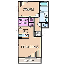エトワール2 1LDKの間取図画像