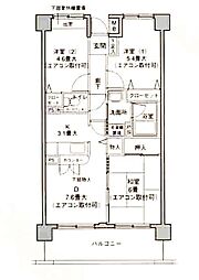 フォンテーヌ綱島 3LDKの間取図画像