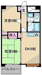 カピトール川崎1 2DKの間取図画像