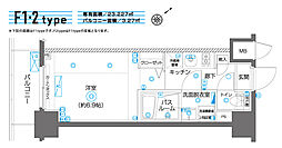 ZOOMYOKOHAMAEAST 1Kの間取図画像