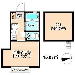 G・Aヒルズ川崎/小倉 1Kの間取図画像
