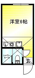 ユナイト小倉マリナ・デル・レイ ワンルームの間取図画像