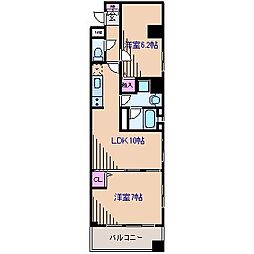 エルエー・プライル新横浜 2LDKの間取図画像