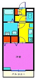 ハッピーウェイト参番館 1Kの間取図画像