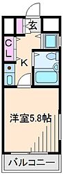 ソリスト綱島 1Kの間取図画像