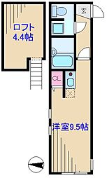 リヴェール武蔵新城 ワンルームの間取図画像