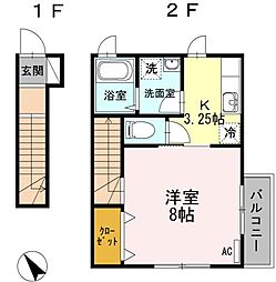 クレールトキオ 1Kの間取図画像
