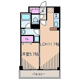 サニーリヴ北新横浜 1LDKの間取図画像