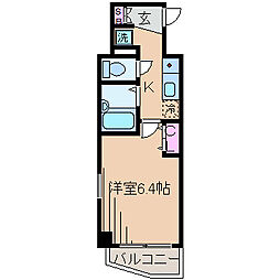 EXIA元住吉 1Kの間取図画像