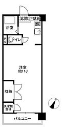 ヴィラ東寺尾 ワンルームの間取図画像