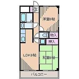 リバーサイド吉原・2 2LDKの間取図画像