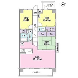 ラグジュアリヒルズ松見町 3LDKの間取図画像