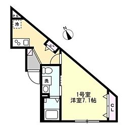 ベイルーム中山グランデ 1Kの間取図画像