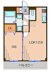 イルクオーレ 1LDKの間取図画像