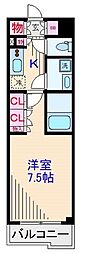 ルーブル武蔵中原参番館 1Kの間取図画像