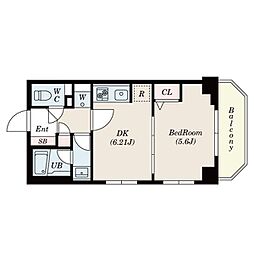 エムエー大口マンション 1DKの間取図画像