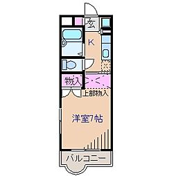 ロータリーヒルズ 1Kの間取図画像