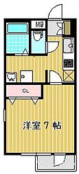 ヴェルト武蔵小杉ウエスト 1Kの間取図画像