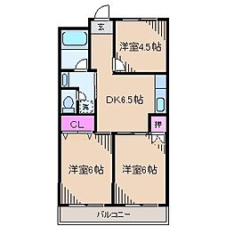 エクセレンス野川 3DKの間取図画像