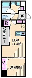 Splendide新横浜 1LDKの間取図画像