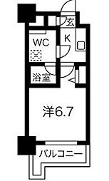 クラリッサ新川崎 ワンルームの間取図画像