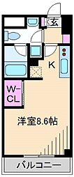 CREDO新横浜 1Kの間取図画像