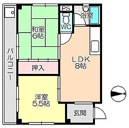 立電ビル 2LDKの間取図画像