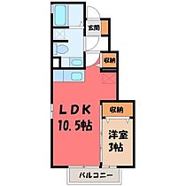 ピア・アベニュー III  ｜ 栃木県宇都宮市駒生町（賃貸アパート1LDK・1階・34.48㎡） その2