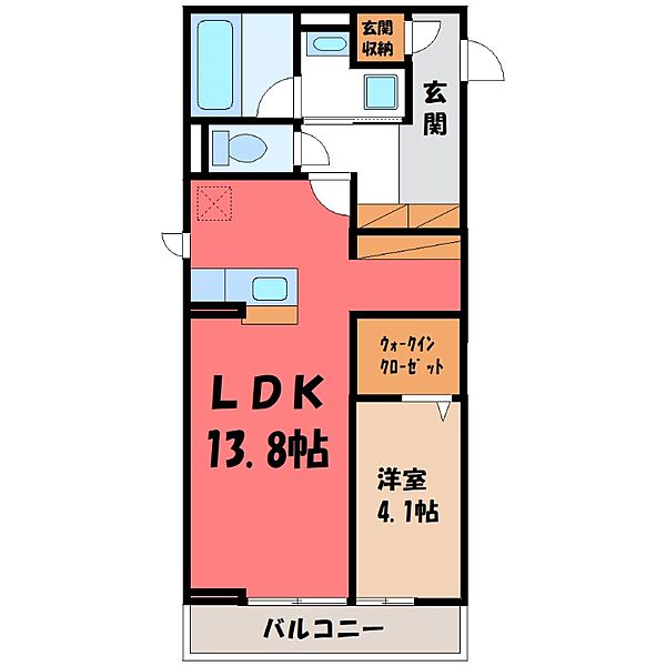 D-NORTH ｜栃木県下都賀郡壬生町大字壬生丁(賃貸アパート1LDK・1階・46.02㎡)の写真 その2