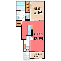 ウィステリアＭ I  ｜ 栃木県真岡市下高間木2丁目（賃貸アパート1LDK・1階・50.05㎡） その2