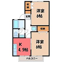 ウィング A  ｜ 栃木県宇都宮市鶴田町（賃貸アパート2K・2階・40.15㎡） その2