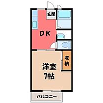 サンライズハウス B  ｜ 栃木県塩谷郡高根沢町光陽台5丁目（賃貸アパート1DK・2階・27.08㎡） その2