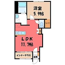 仮)シェルルスターテラス駒生球場  ｜ 栃木県宇都宮市鶴田町（賃貸アパート1LDK・1階・43.24㎡） その2