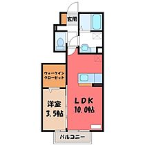 セジュール・オリヴィエ B  ｜ 栃木県宇都宮市鶴田町（賃貸アパート1LDK・1階・36.94㎡） その2