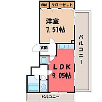 メルローズコート  ｜ 栃木県宇都宮市簗瀬町（賃貸マンション1LDK・7階・41.98㎡） その2