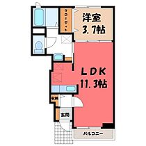 プレミール晃望台  ｜ 栃木県鹿沼市上野町（賃貸アパート1LDK・1階・37.13㎡） その2