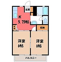 エル・ベリタ III  ｜ 栃木県宇都宮市一ノ沢町（賃貸アパート2K・1階・38.84㎡） その2