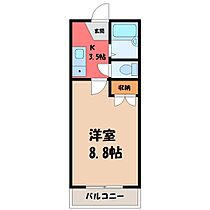 ハピネスソルファ  ｜ 栃木県宇都宮市上戸祭町（賃貸マンション1K・6階・24.90㎡） その2