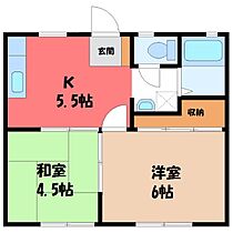 スズキハイツ  ｜ 栃木県塩谷郡高根沢町宝石台4丁目（賃貸アパート2K・1階・35.91㎡） その2